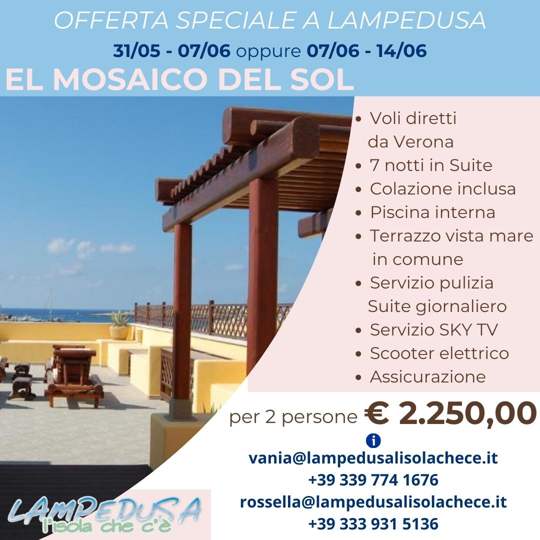 Offerta giugno 2025 Lampedusa promozione giugno: lusso a lampedusa